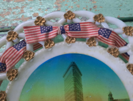 Wit glazen borden  souvenir Amerika