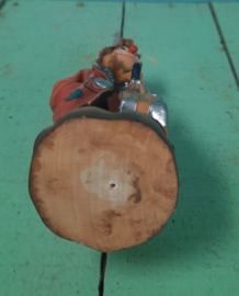 BEELD – clown – hout - Max met koffer