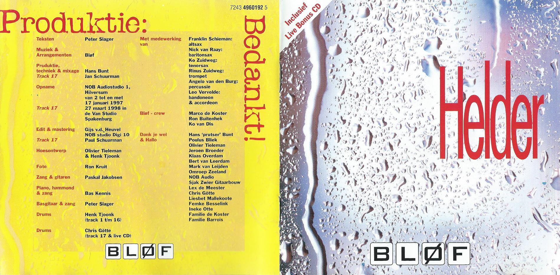 CD – BLØF – HELDER - 2 CD - 1998