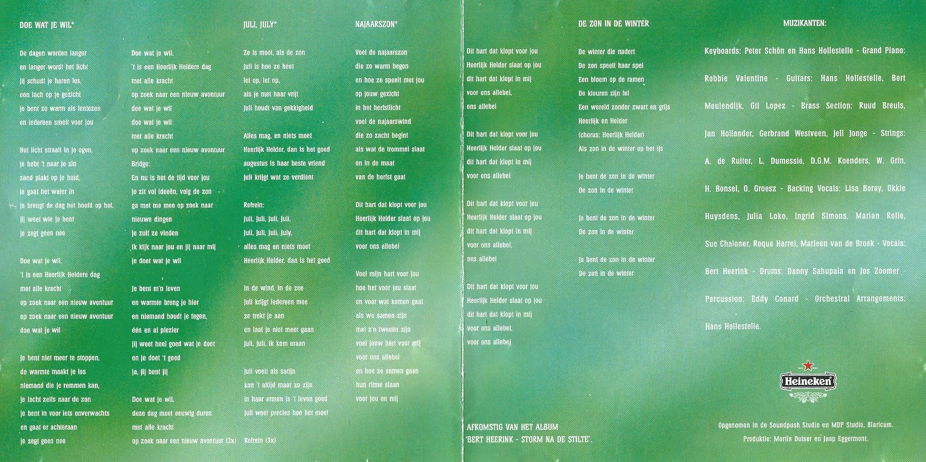 CD – Maxi-Single - Bert Heerink - Heineken De Hits - 1996