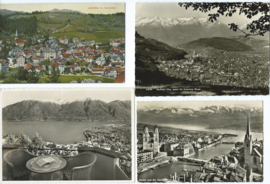 SET van 4 ansichtkaarten – Zwitserland