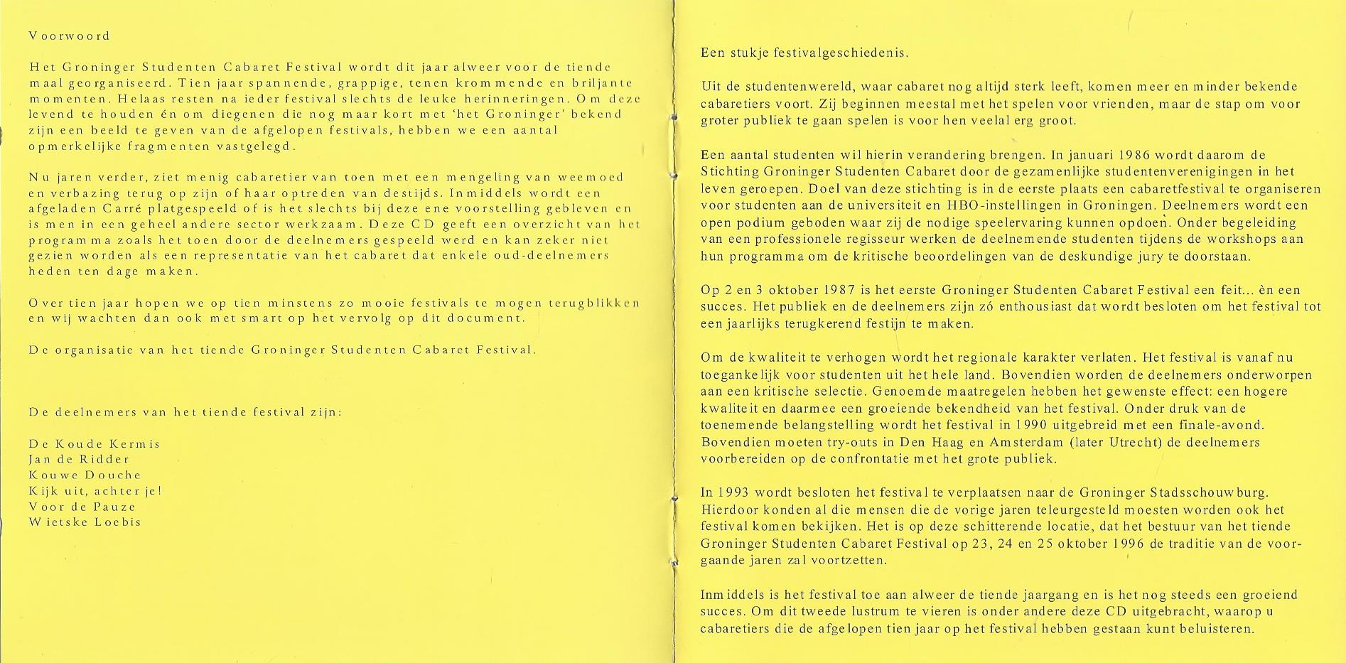 CD – Various – 10 Jaar Groninger Studenten Cabaret - 1996