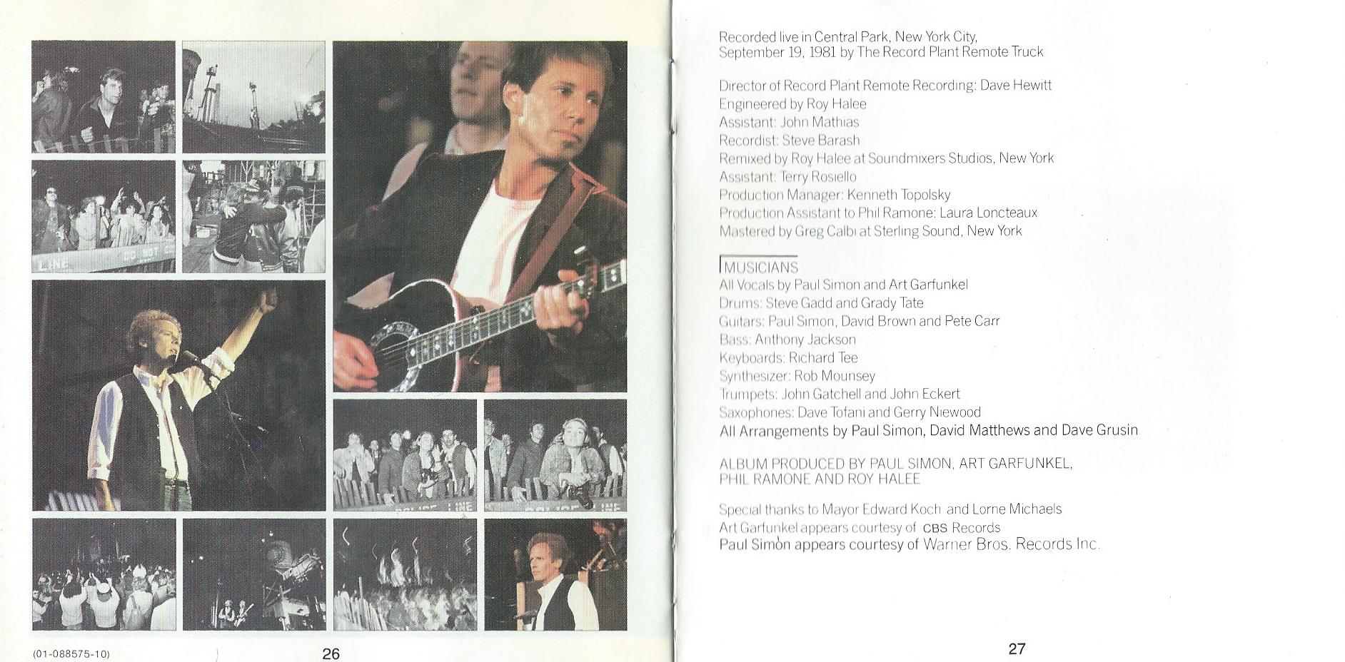 CD – SIMON AND GARFUNKEL – THE CONCERT IN CENTRAL PARK - 1982