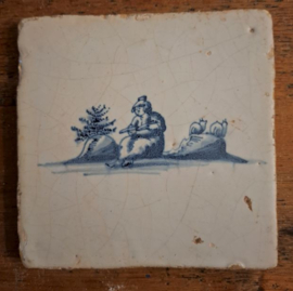 Antieke tegel – Delft, (mogelijk Orpheus) – ca. 17e eeuw