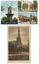 SET van 2 ansichtkaarten – Leiden – o.a. 1926