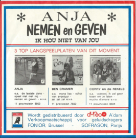 ANJA – NEMEN en GEVEN – IK HOU NIET VAN JOU - 1970 (♪)