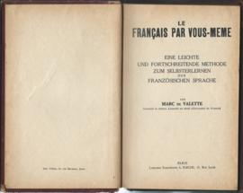 LE FRANÇAIS PAR VOUS-MÊME – MARC DE VALETTE – ca. 1916