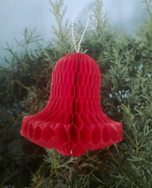 Papieren kerstklokje rood