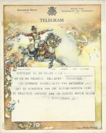 SET van 4 oude belgische telegrammen – 1948