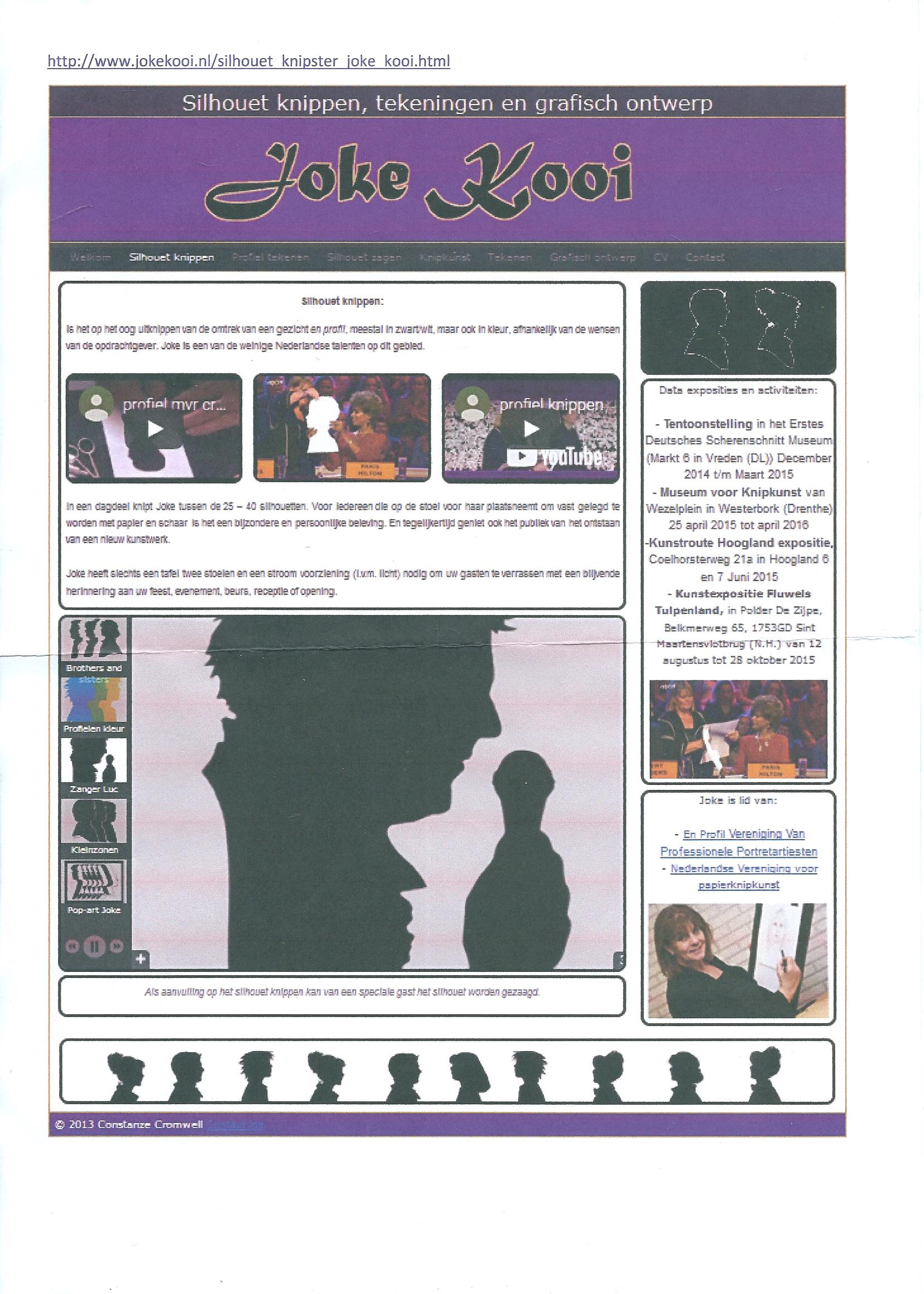Prent – silhouet knipsel – Joke Varkevisser-Kooi - 1994