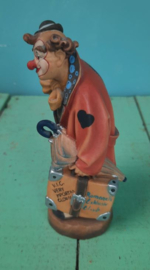 BEELD – clown – hout - Max met koffer