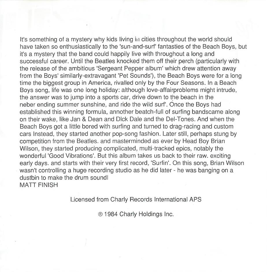CD – The BEACH BOYS – SURFER GIRL - 1984