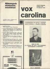 Nijmeegsch studenten weekblad VOX CAROLINA – vijftiende r.s .delft – verslag-nummer - 1931
