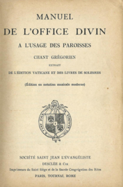 MANUEL DE L’OFFICE DIVIN – 1935