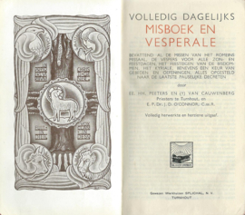 VOLLEDIG DAGELIJKS MISBOEK EN VESPERALE – EE.HH. PEETERS EN VAN CAUWENBERG - 1950