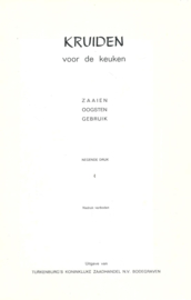 KRUIDEN voor de keuken - ZAAIEN OOGSTEN GEBRUIK – jaren ‘60
