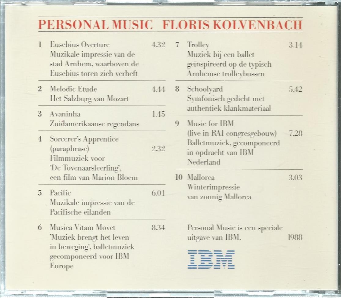 CD – Floris Kolvenbach – Personal Music - 1988