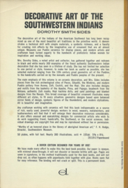 DECORATIVE ART OF THE SOUTHWESTERN INDIANS – DOROTHY SMITH SIDES - 1961