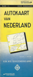 AUTOKAART VAN NEDERLAND – 3 stuks - 1968