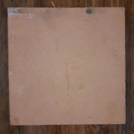 Antieke tegel – Delft - handgeschilderde vogel op een tak - 2