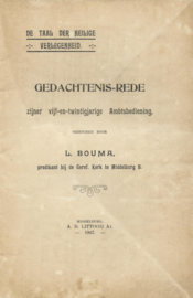 DE TAAL DER HEILIGE VERLEGENHEID - GEDACHTENIS-REDE – L. BOUMA - 1907