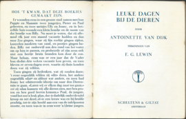 LEUKE DAGEN BIJ DE DIEREN – ANTOINETTE VAN DIJK - 1928