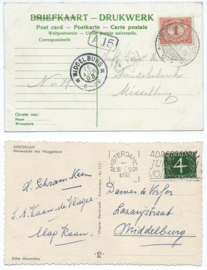 SET van 2 ansichtkaarten - Amsterdam - 1908-1960