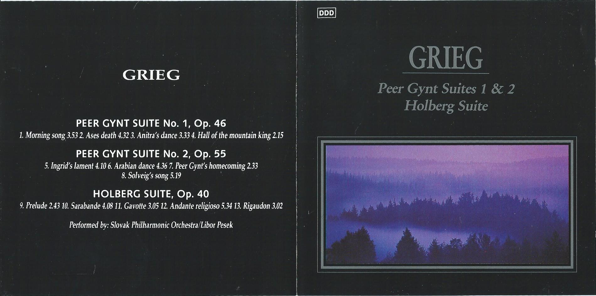 CD – GRIEG – Peer Gynt Suites 1 & 2, Holberg Suite - 1991