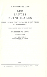 LES FAUTES PRINCIPALES – W. UITTENBOGAARD - 1955