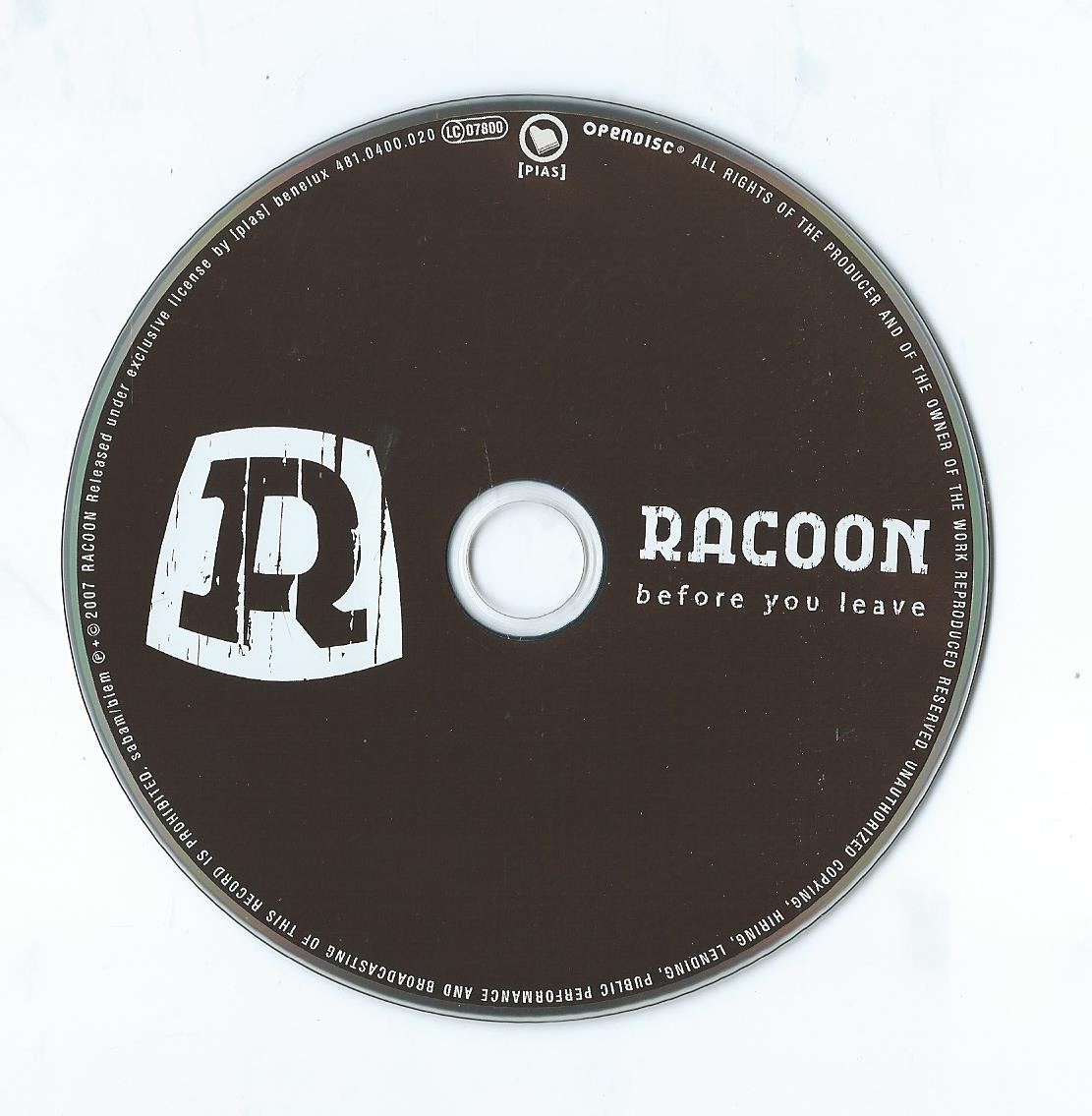 CD – RACOON – before you leave - 2008