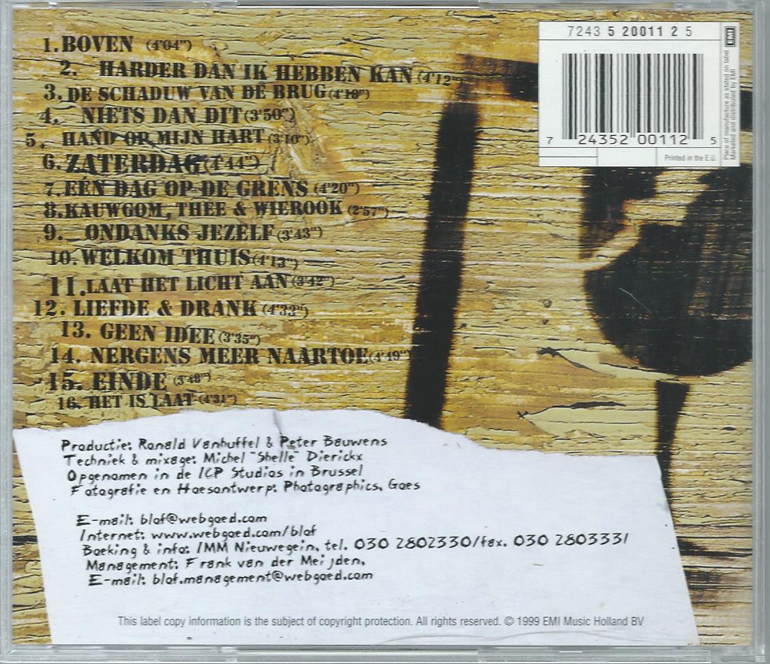CD – BLØF – BOVEN - 1999
