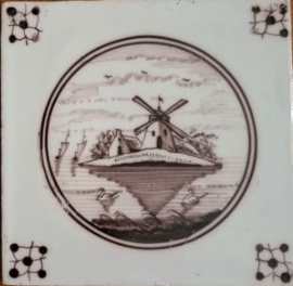 Antieke tegels, Delft, 18e eeuw – 2 stuks