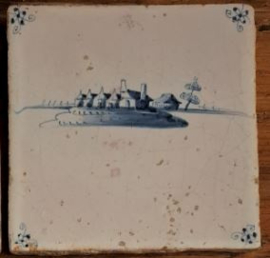 Antieke tegels – Delft – 5 stuks - ca. 19e eeuw