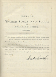 SACRED SONGS AND SOLOS WITH Standard Hymns COMBINED – IRA D. SANKEY - 1892
