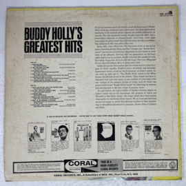 MC – Buddy Holly ‎– Buddy Holly's - Greatest Hits – ca. 1970 (♪)