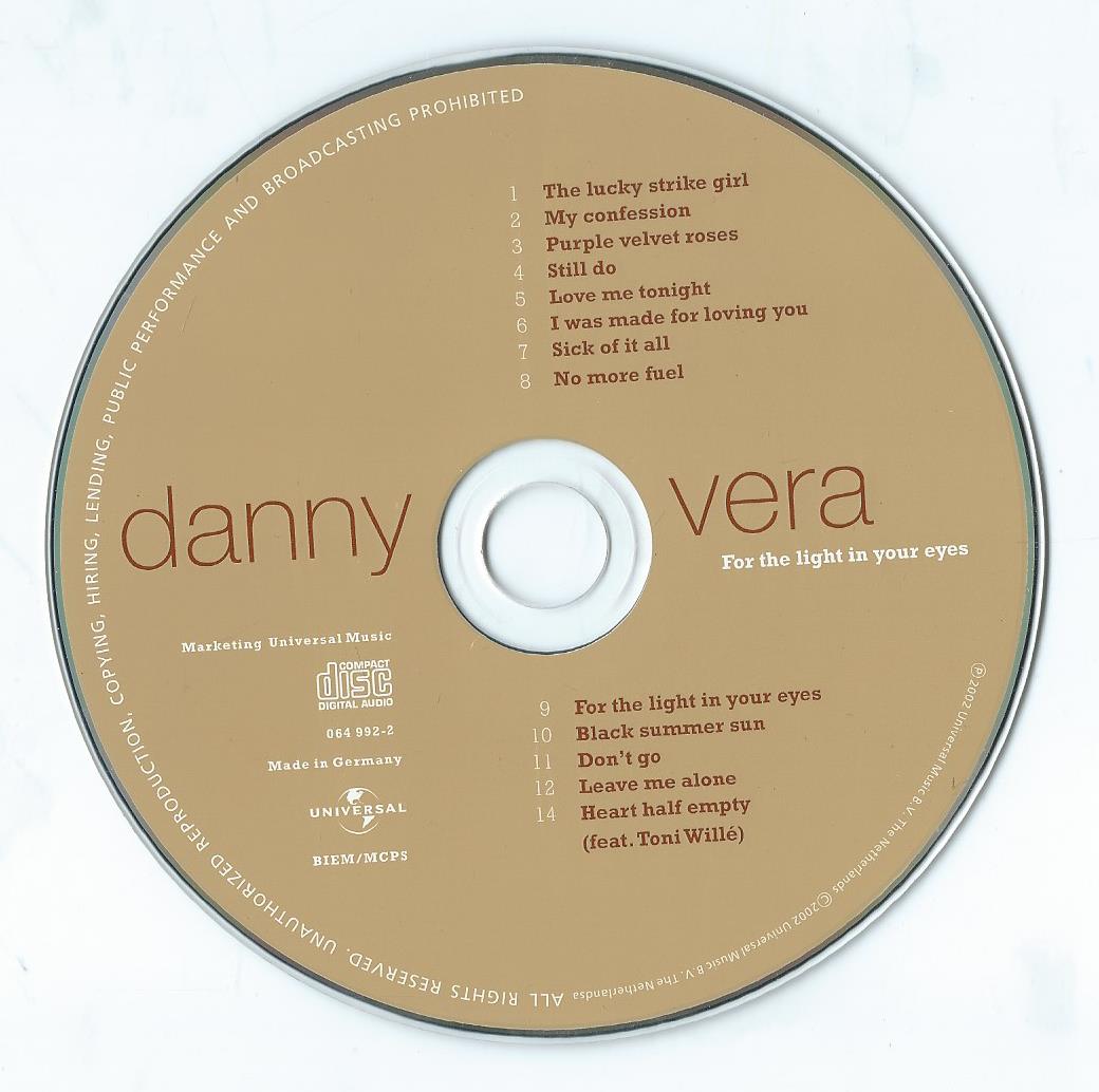 CD – danny vera – For the light in your eyes - 2002