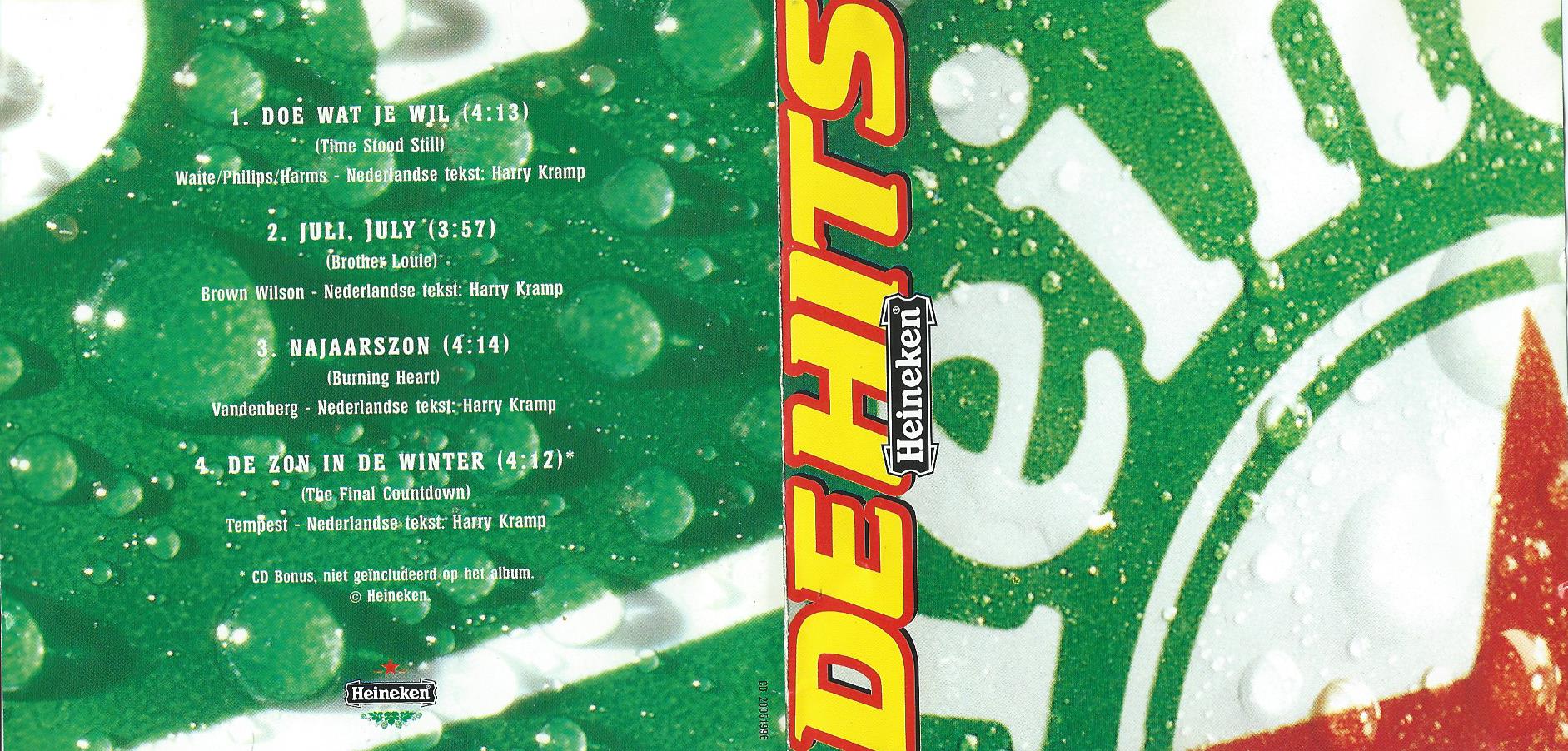 CD – Maxi-Single - Bert Heerink - Heineken De Hits - 1996