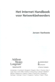 Het Internet Handboek voor Netwerkbeheerders – Jeroen Vanheste - 1997