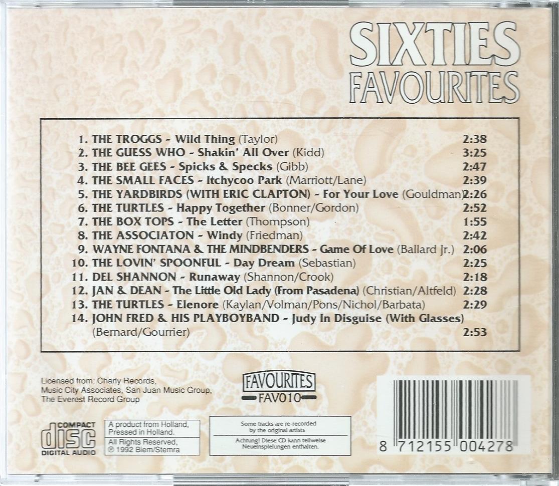 CD – Various – SIXTIES FAVOURITES - 1992