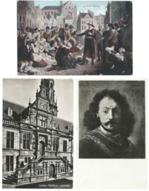 SET van 3 ansichtkaarten - Leiden - 1912-1956