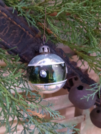 Vintage bal zilver/groen