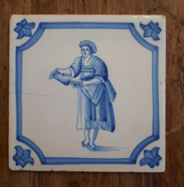 Antieke tegel – Delft, waardin – ca. 19e eeuw
