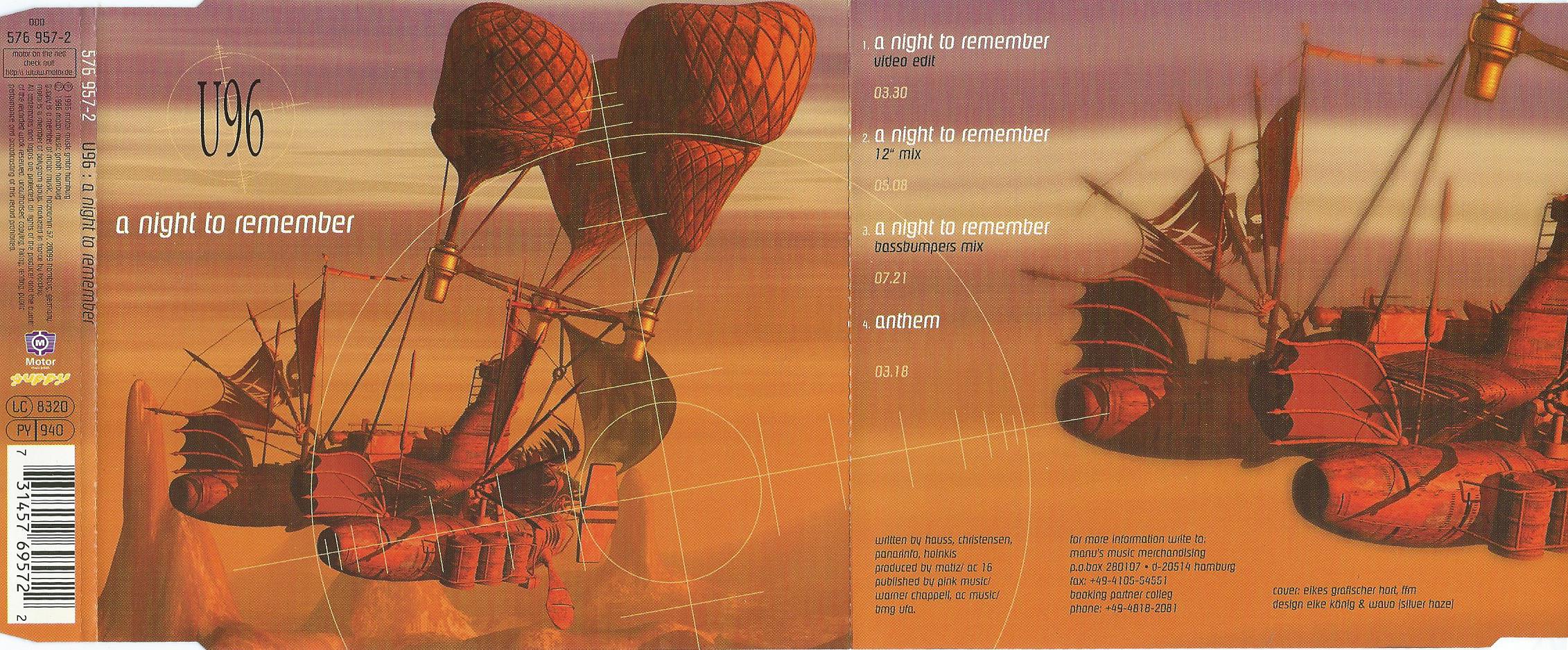 CD – Maxi-Single – U96 – a night to remember - 1996