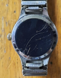 Horloge – MERKLOOS, elastische metalen band, zilver met goud