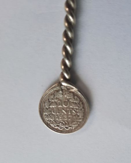 Lepeltje – Wilhelmina, zilver, 10 cent 1937 – halve gulden ca. 1920 – 1940-1945 (1)