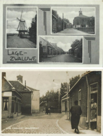 SET van 2 ansichtkaarten – Lage-Zwaluwe – ca. 1941