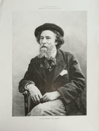 Prent – ALPHONSE DAUDET (1840-1897) - Henri Thiriat (1843-1926) - 1897
