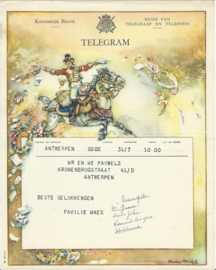 SET van 4 oude belgische telegrammen – 1948