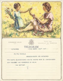 SET van 4 oude belgische telegrammen – 1948