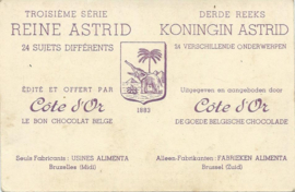 Kaarten - Cote d’Or – DERDE REEKS KONIGIN ASTRID – nr. 1 t/m 24 - 1937